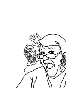 burnsjak, 2soyjaks, alternate, arm, ear, glasses, hair, open mouth, soyjak, stubble