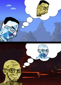 chudjak, soyak, soyak (smug), 2soyjaks, 4soyjaks, bald, blue skin, brimstone, brimstone skin, closed eyes