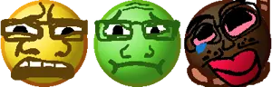 chudjak, markiplier soyjak, patrick, jartycuck, nuurumoji, black skin, closed mouth, disgusted, emoji, emoticon
