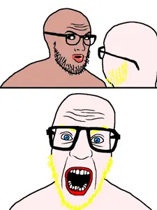 nerdjak, amerimutt, geek vs nerd, 2soyjaks, black eyes, blonde hair, blue eyes, brown skin, glasses, hair