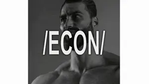 gigachad, /econ/, 1nas, black hair, closed mouth, ear, economic, economics, gray background, gray skin