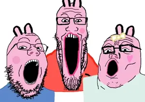 evie (peppa pig), george (peppa pig), peppa pig, gapejak, markiplier soyjak, tony soprano soyjak, longplier, soyjak trio, trios & duos, 3soyjaks
