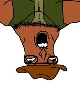 lactoriajak, improved lactoria, 1soyjak, australia, australian, bald, black eyes, clothes, crooked teeth, dumb