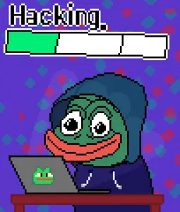 pepe, 2frogs, 2nas, amphibian, animal, animated, big lips, blue hoodie, closed mouth, clothes