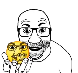 el perro rabioso, nuurumoji, 4soyjaks, bald, black eyes, emoji, emojis, front view, glasses, hands