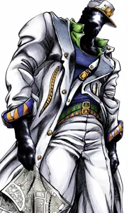 gigachad, jotaro kujo, nophono, 1soyjak, anime, belt, black eyes, buff, clothes, front view