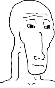 wojak, bald, chin, closed mouth, eyebrow, eyebrows, eyes, feels, forehead lines, full head