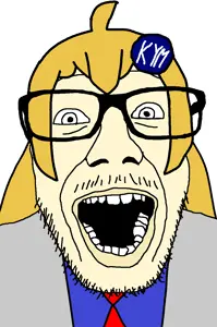 punkjak, clothes, glasses, hair, knowyourmeme, long hair, necktie, open mouth, soyjak, stubble