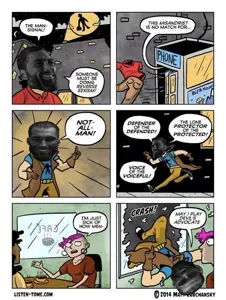 gigachad, beard, comic, drawn background, front view, gigachad won, gray skin, hair, half open mouth, head