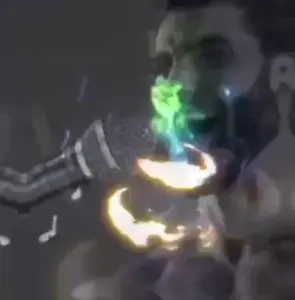 gigachad, petachad, animated, aura, dance, hair, i am the big buff grey man, lightning, microphone, minecraft movie