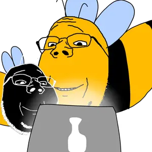gapejak, wholesome soyjak, wholyjak, 2soyjaks, animal, antenna, antennae, bald, bee, black eyes