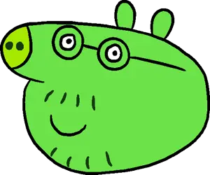 daddy pig, 1soyjak, animal, bald, beard, black eyes, chubby, closed mouth, daddy pig, glasses