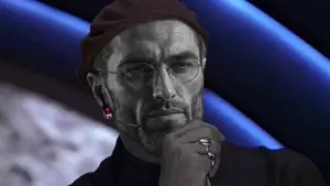 gigachad, 1nas, beret, black shirt, closed mouth, clothes, ear, ed harris, glasses, hands