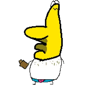 homer simpson, alcohol, bald, beer, big forehead, big lips, black hair, closed mouth, drink, fat