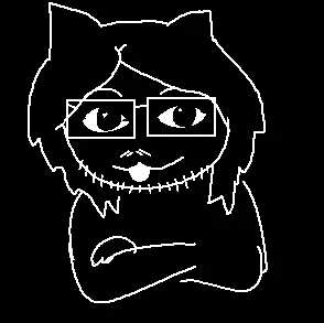 glegle, gleglejak, animal, black background, crossed arms, dog ear, ear, furry, glasses, hair