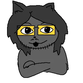 glegle, gleglejak, animal, crossed arms, dog ear, ear, furry, glasses, gray hair, gray skin