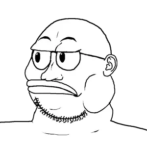 meximutt, weirdpenis, weirdmutt, fusionjaks, 1soyjak, angry, bald, closed mouth, ear, eyebrows