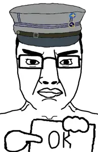 chudjak, chudjak front, 1soyjak, black eyes, black hair, cap, closed mouth, clothes, fact, front view
