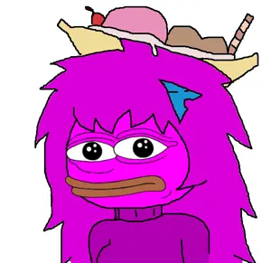 femquote, pepe, animal, arch linux, banana, banana split ice cream, black eyes, closed mouth, cute, female