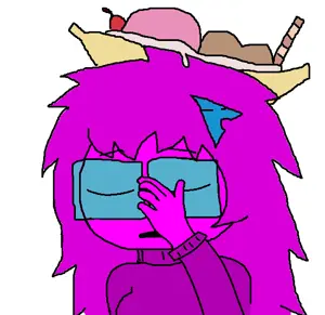 femquote, arch linux, banana, banana split ice cream, blue eyes, blue glasses, closed eyes, cute, facepalm, food