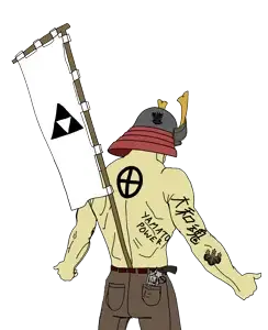 chudjak, chudjak back, chudjak front, muscular chud, 1soyjak, armor, asia, asian, back view, buff