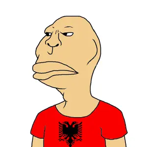 meximutt, brazilmutt, muttverse, 1soyjak, albania, bald, black pupils, closed mouth, clothes, looking to the left