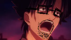 kgadajak, anime, fate zero, glasses, hair, kiritsugu emiya, open mouth, soyjak, stubble, white skin