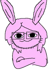glegle, gleglejak, animal, animal ears, black eyes, bunny ears, closed mouth, crossed arms, ear, front view