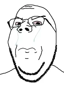 gapejak, wholesome soyjak, 1soyjak, angry eyebrows, bald, black eyes, bloodshot eyes, chin, closed mouth, crying