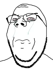 gapejak, wholesome soyjak, 1soyjak, angry eyebrows, bald, black eyes, bloodshot eyes, chin, closed mouth, crying