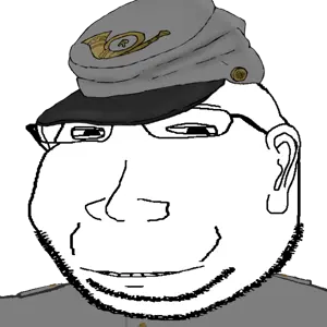 gapejak, massjak, wholesome soyjak, 1soyjak, american civil war, bald, black eyes, bugle, cap, civil war
