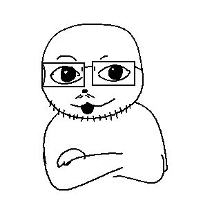 glegle, gleglejak, animal, bald, crossed arms, furry, glasses, looking at you, mustache, open mouth