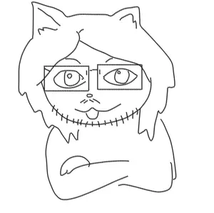 glegle, gleglejak, 1soyjak, animal ears, cat ears, crossed arms, ear, ears, furry, glasses
