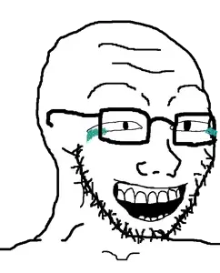 soyak, soyak (laughing), 1soyjak, aliased, bald, clothes, crying, eyebrows, forehead lines, glasses