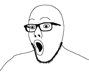 justiceson, unknown, 1soyjak, bald, black eyes, excited, eyebrows, glasses, lips, looking to the left