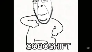 cobson, 1soyjak, animated, bald, beard, black eyes, chronoshift, coboshift, dance, english text