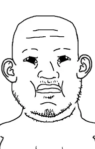 satoko, muttverse, 1soyjak, bald, beard, boytits, cheeks, chin, closed mouth, double chin