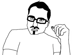 unknown, beard, black hair, closed mouth, ear, front view, glasses, goatee, hair, hands