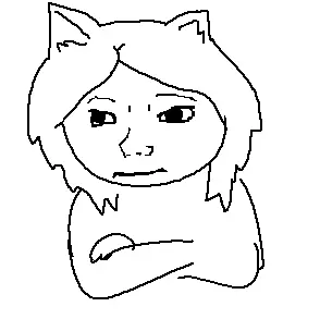 glegle, wojak, gleglejak, 1soyjak, animal, animal ears, black eyes, cat ears, closed mouth, ear