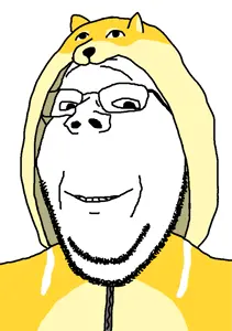gapejak, wholesome soyjak, 1soyjak, animal, bald, clothes, dog, dog ear, doge, ear