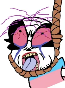 bernd, me to le ice, troonjak, 1soyjak, ack, bloodshot eyes, crying, dead, hair, hanging