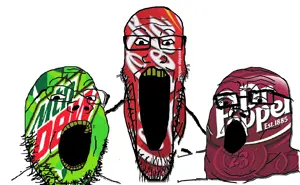 gapejak, markiplier soyjak, tony soprano soyjak, soyjak trio, 3soyjaks, coca cola, coke, dr pepper, drink, food