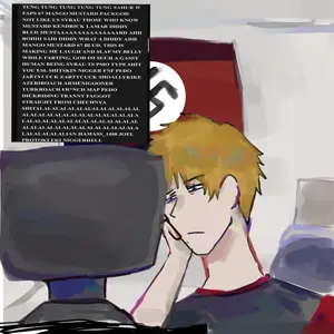 nate higgers, natejak, all soyteens look like this, art, bedroom, bedsheets, black hair, blonde hair, bored, closed mouth