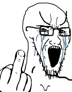 soyak, long crying soyak, soyak (crying), aliased, angry, bloodshot eyes, crying, glasses, hands, large eyebrows