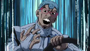 feraljak, anime, blue hair, ghiaccio, glasses, jojo's bizarre adventure