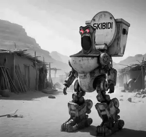 gigaboy, gigachad, 1nas, arm, black eyes, bloodshot eyes, finger, full body, gray background, gray hair