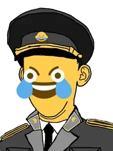 kuzjak, 1soyjak, black tie, cap, clothes, collar tabs, crying, ear, ears, emoji
