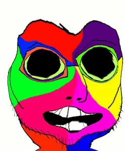 jasonjak, colorjak, deformed, glasses, open mouth, soyjak, stubble