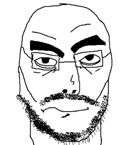 jasonjak, beard, closed mouth, glasses, neutral, soyjak