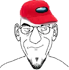 susjak, cap, closed mouth, clothes, ear, glasses, hat, soyjak, stubble, video game